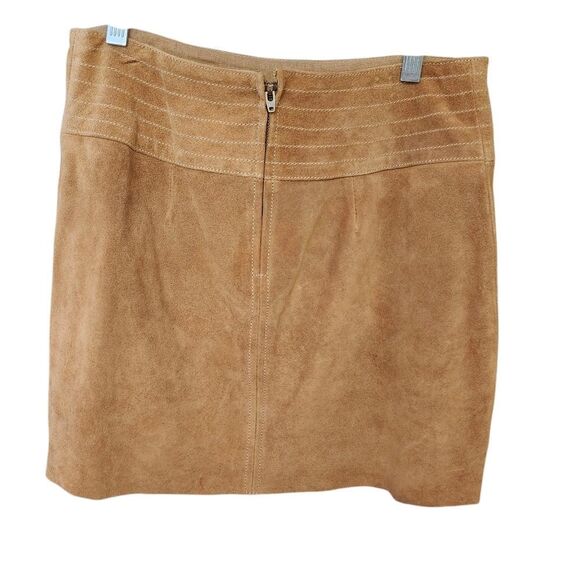Free People Vintage 1970's Classic Light Brown Suede Hi-waisted Mini Skirt Sz 4 - Picture 9 of 10